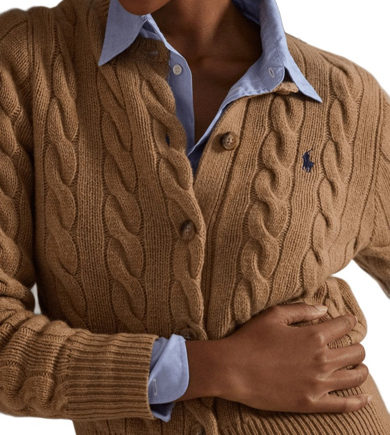Polo Ralph Lauren Hip-Length Italian Wool-Cashmere Blend Cardigan
