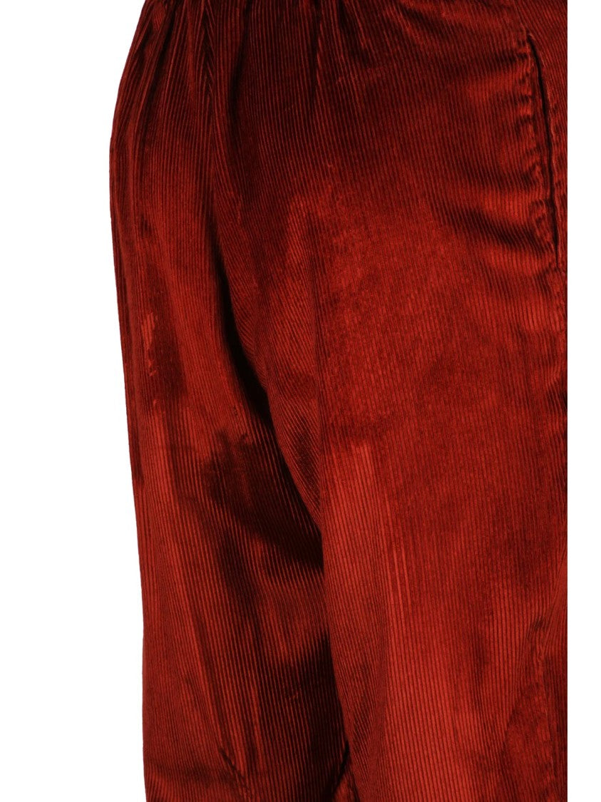 Niu Red Viscose-Blend Tapered Fluid Pants
