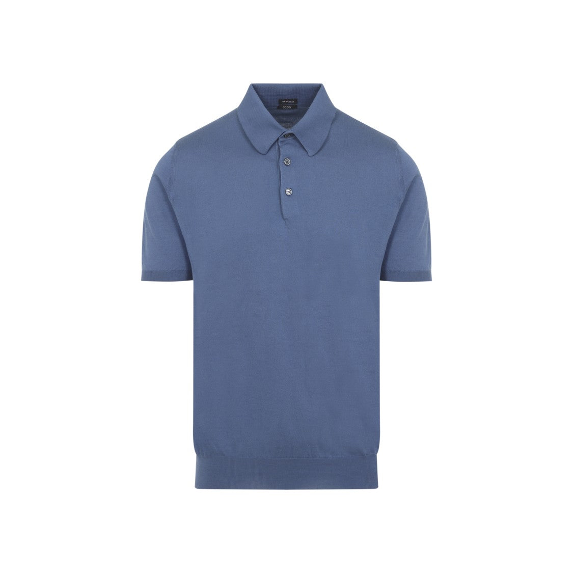 Kiton Fitted Blue Cotton Polo Shirt