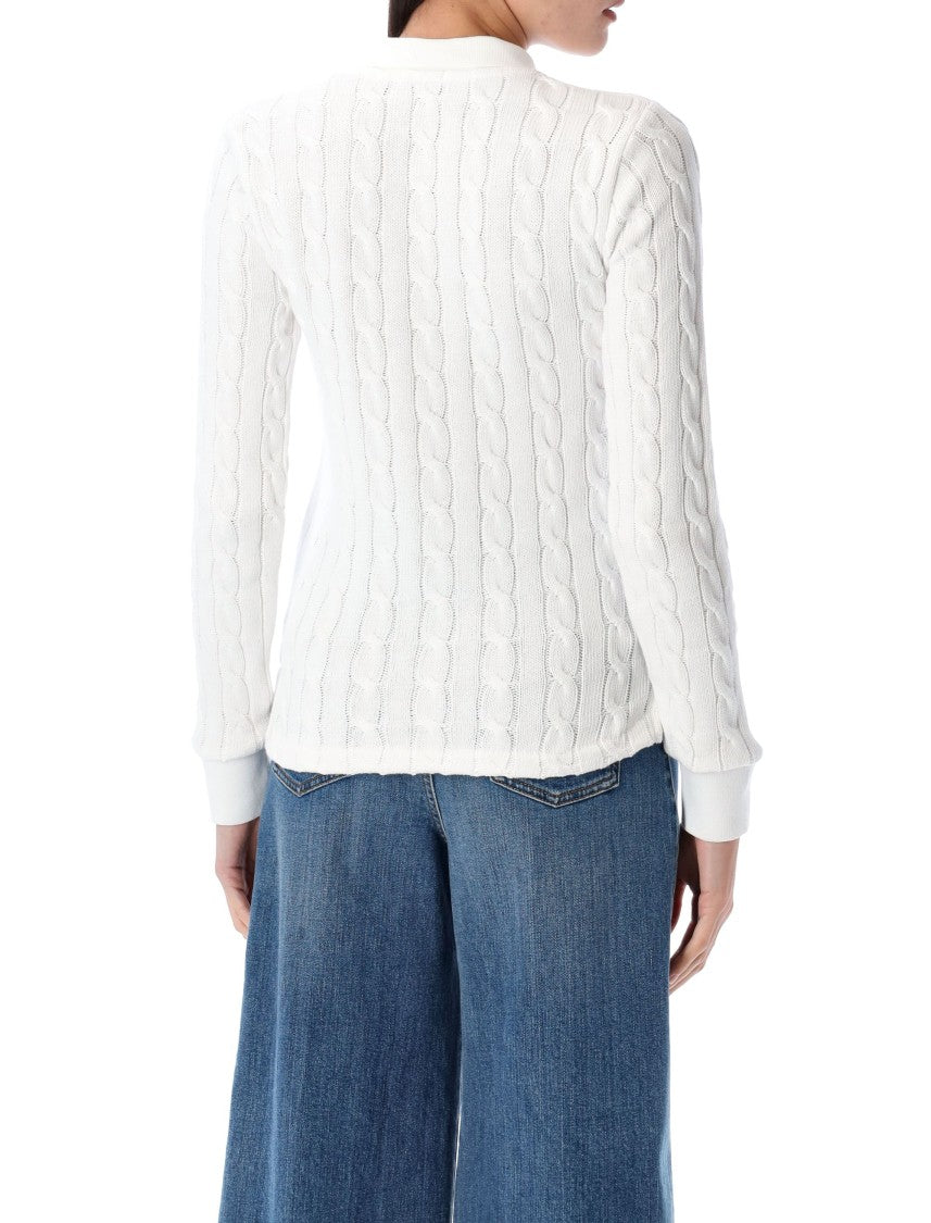 Polo Ralph Lauren Cable Knit Cotton Polo Sweater