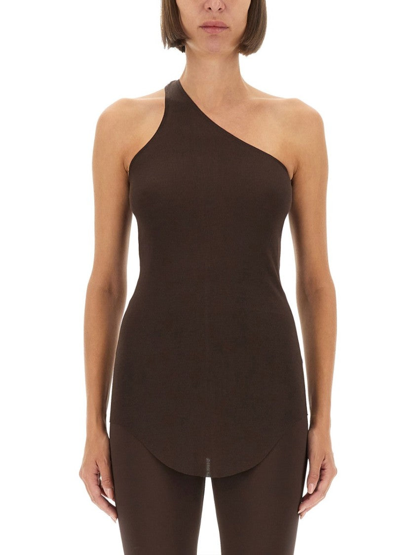 Rick Owens X Lilies Asymmetrical One-Piece Top With Form-Fitting Silhouette