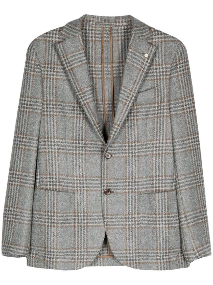 Luigi Bianchi Grey Tartan Check Jacket