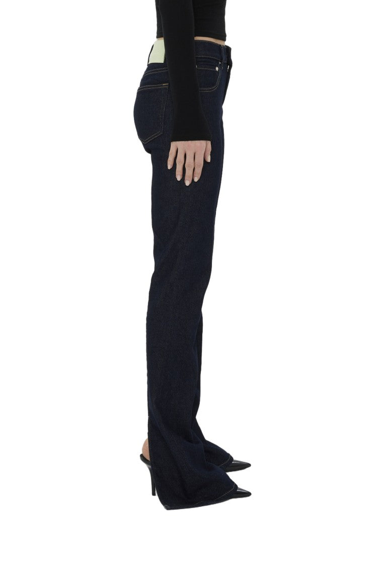 Haikure Chewy Slit-Hem Normal Wash Cotton Jeans