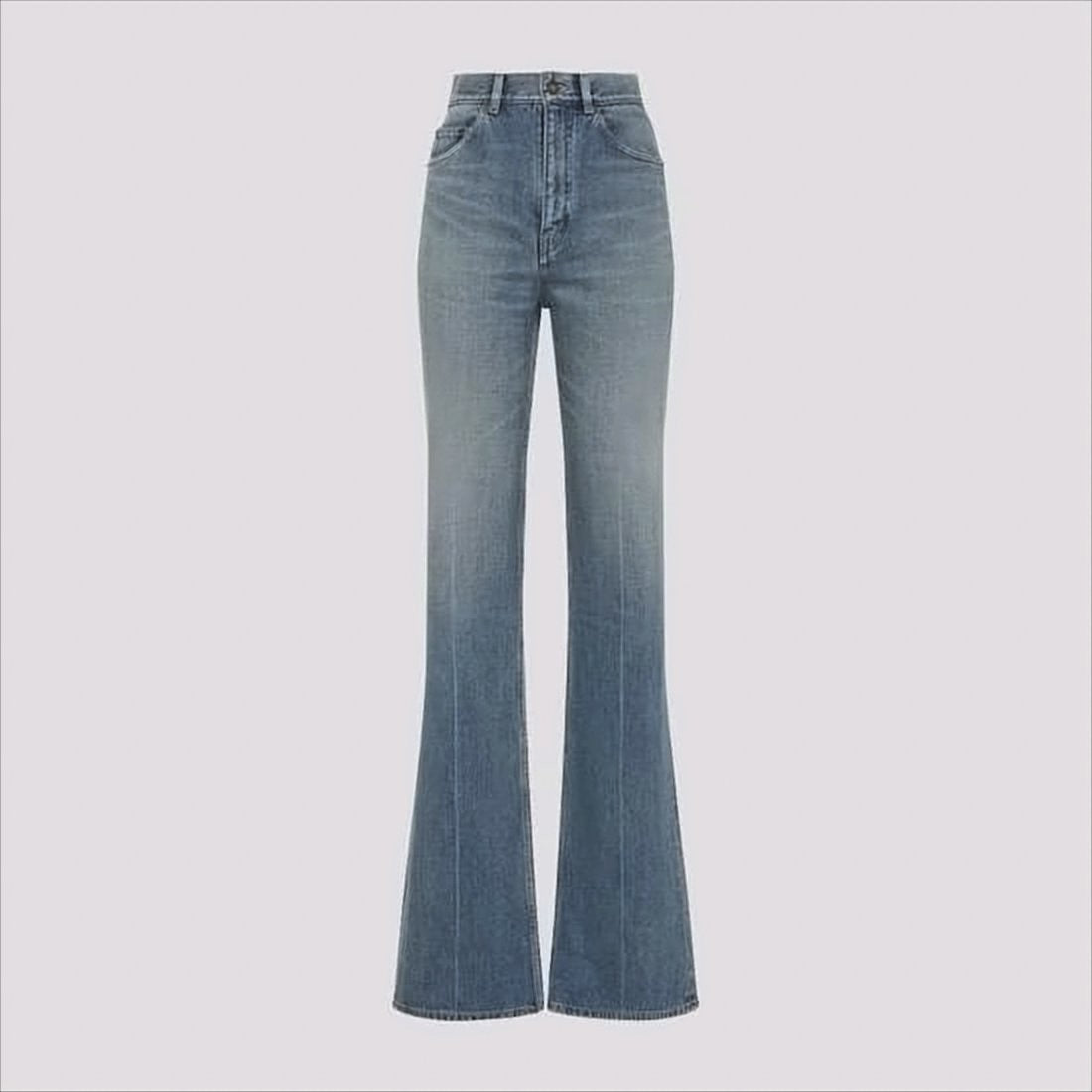 Saint Laurent High-Waisted Flared Denim Pants With Vintage Wash