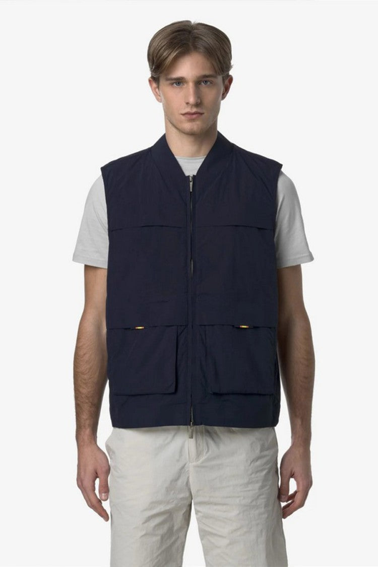 K-Way Blue Nylon Quilted Down Jacket