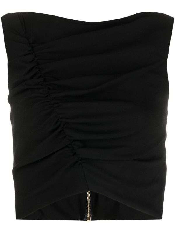 Versace Gathered Sleeveless Top
