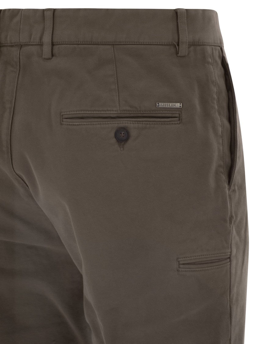 Peserico Chino Trousers In Stretch Cotton Gabardine