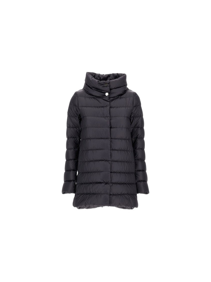Herno Short Padded Jacket With High Collar And Concealed Zipper