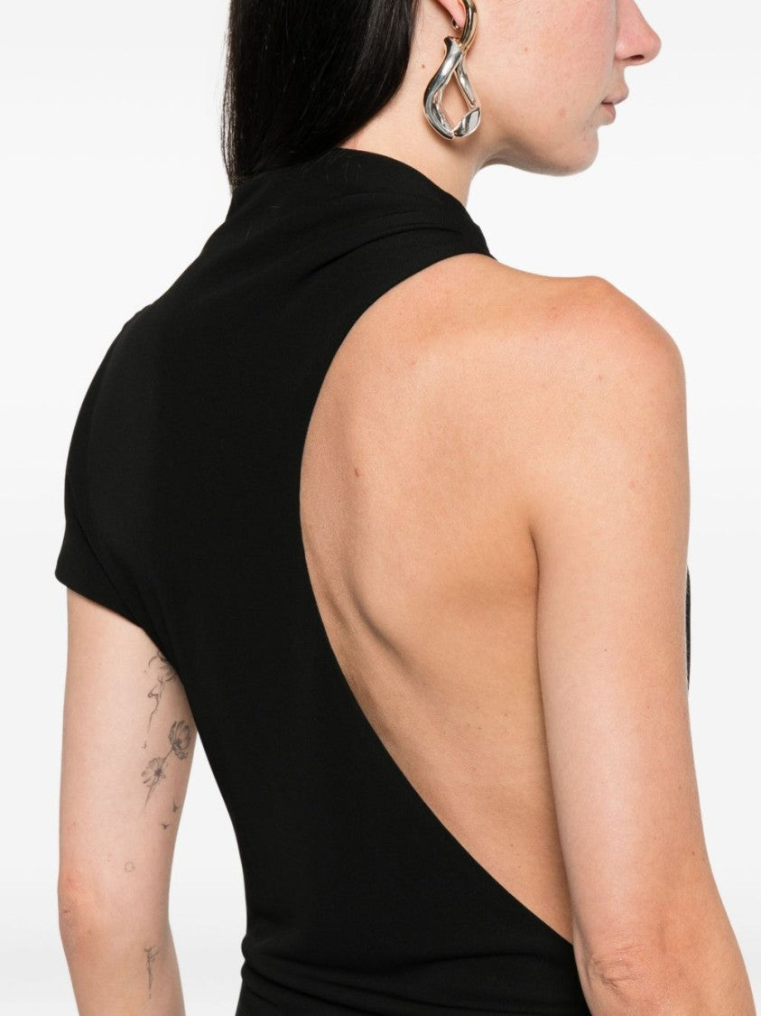 Tom Ford Asymmetric Black Viscose Crepe Jersey Dress
