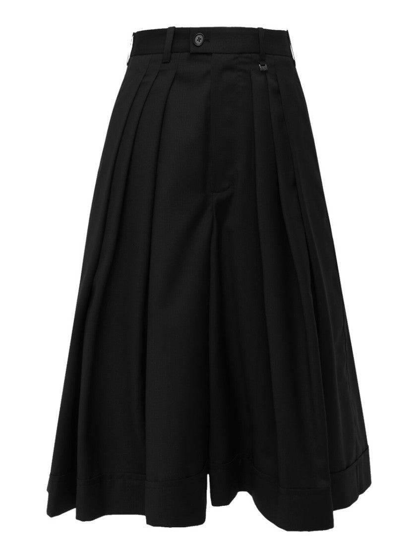 Vivienne Westwood Midi Culottes Pleated Virgin Wool Skirt