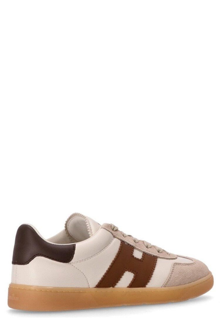 Hogan White H Chocolate Cool Leather Sneakers