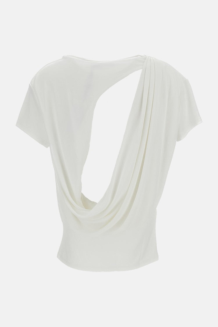 Jacquemus Fluid Viscose Draped Open-Back Top