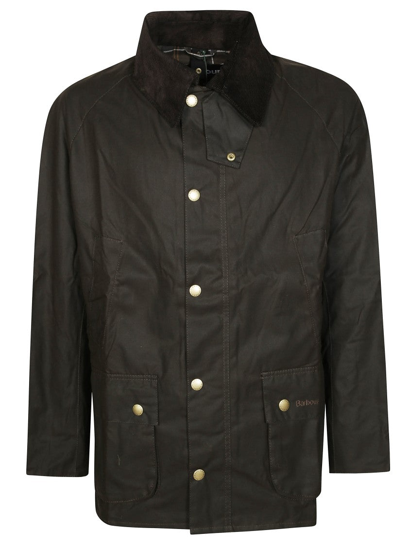 Barbour Waxed Cotton Jacket With Corduroy Collar