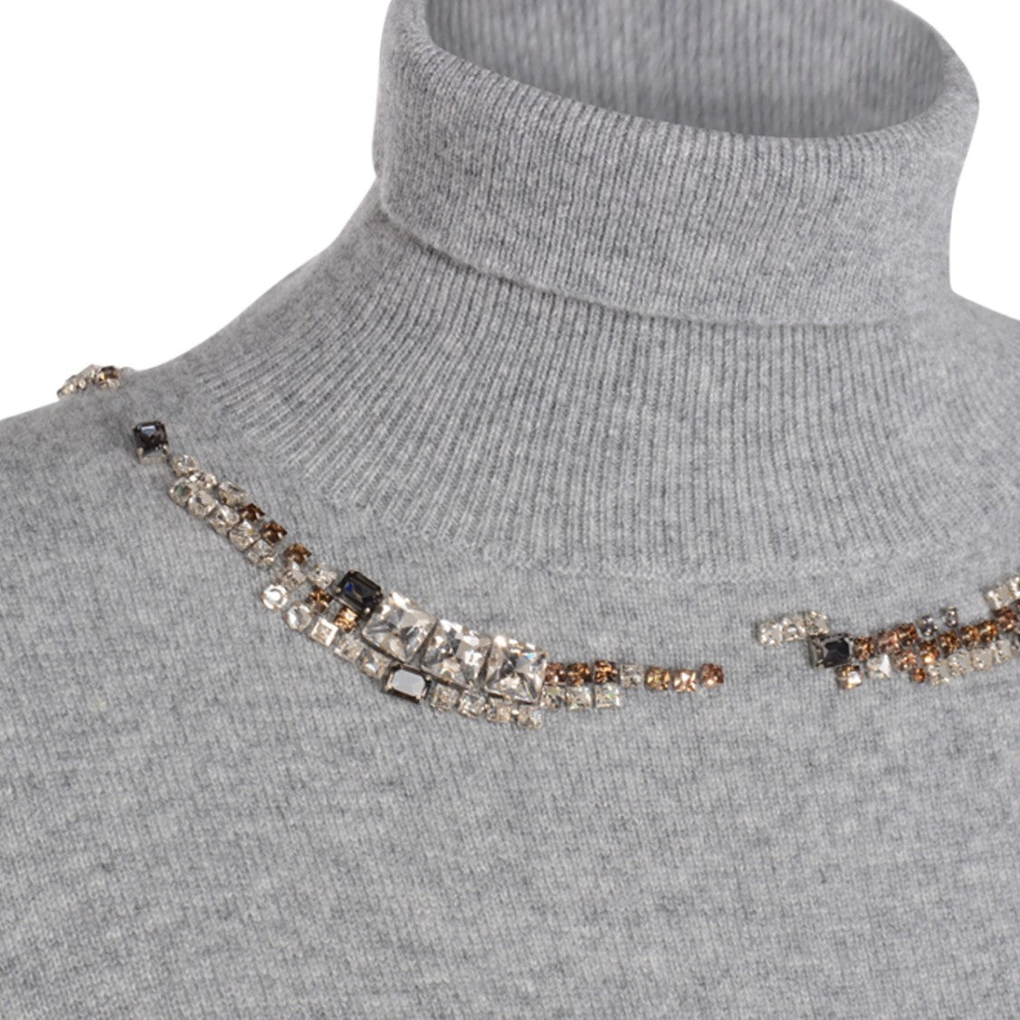 Fabiana Filippi Long Sleeve Turtleneck Dress With Subtle Embellishments