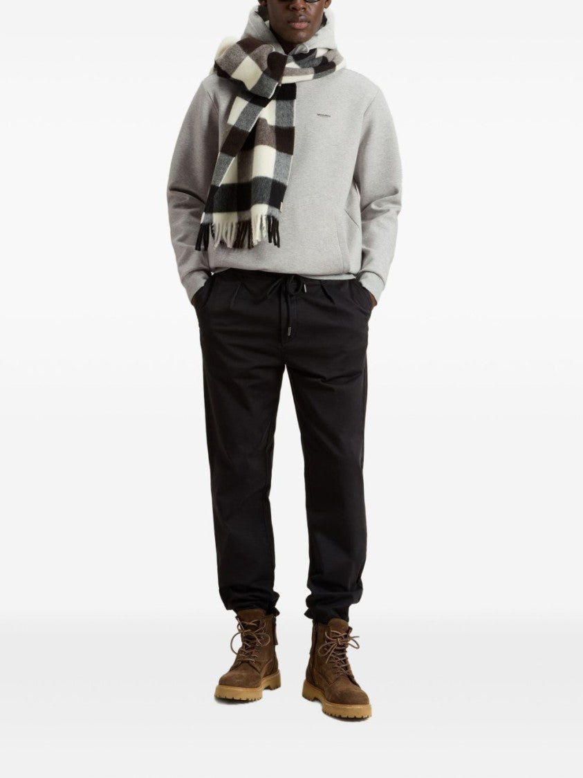 Woolrich Light Grey Hoodie With Adjustable Drawstring