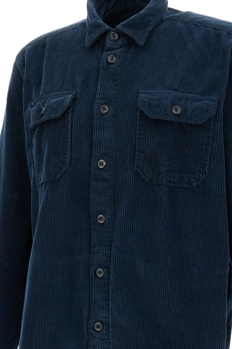 Bdbaggies Blue Corduroy Button-Front Shirt Jacket
