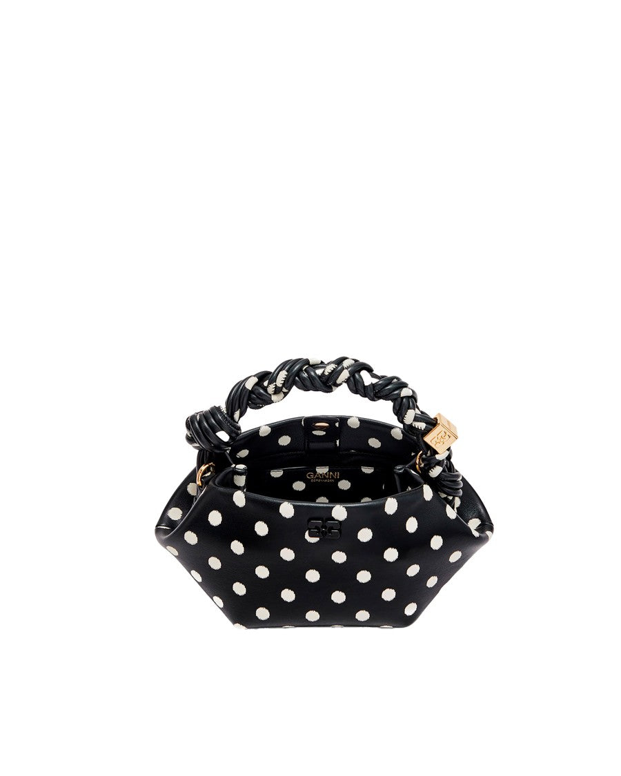 Ganni Black Polka-Dot Mini Bou Bag