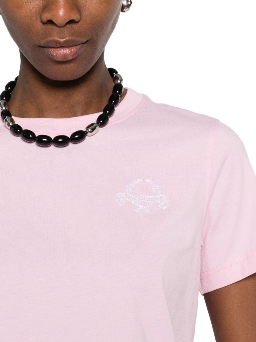 Moschino Pink Silk And Nylon Sleeveless Top