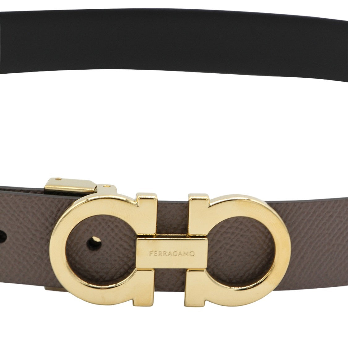 Ferragamo Textured Taupe Belt