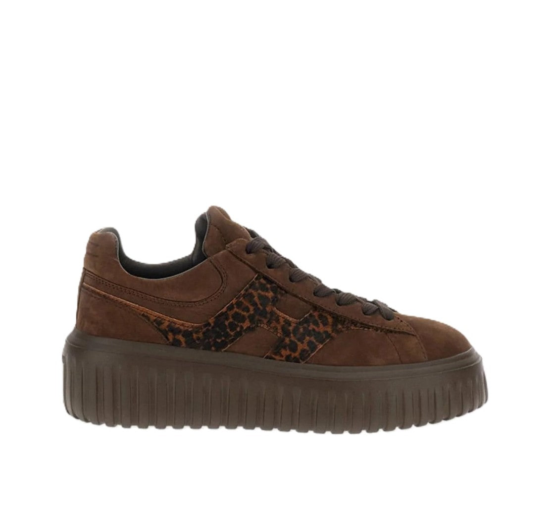 Hogan Leopard Print Chunky Platform Sneakers