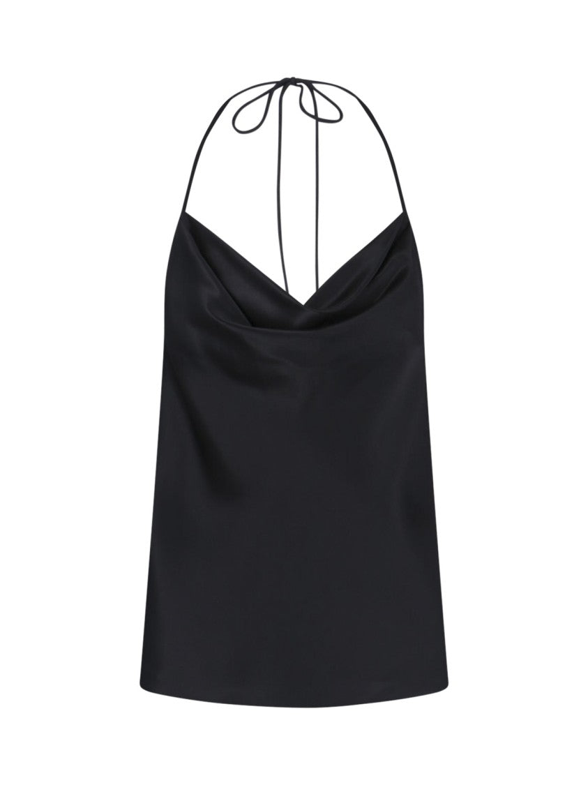Valentino Black Silk Strap Top