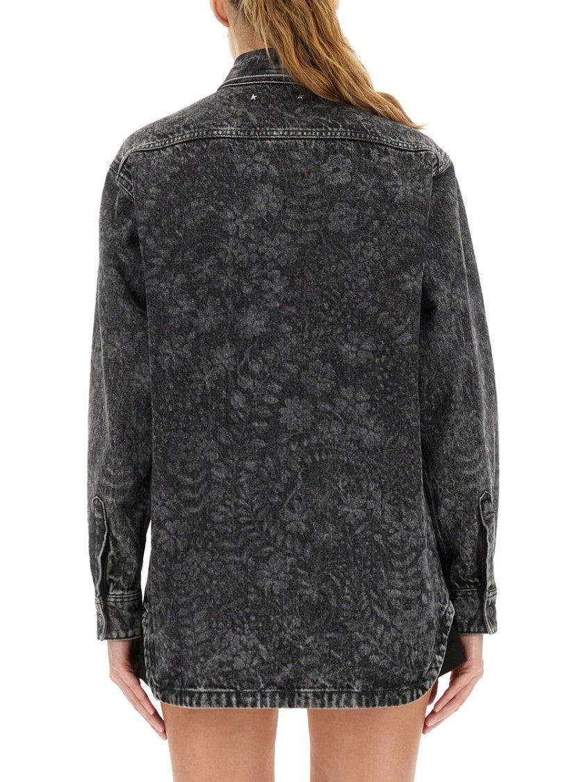 Golden Goose Ollie Boyfriens Shirt With Laser Flowers