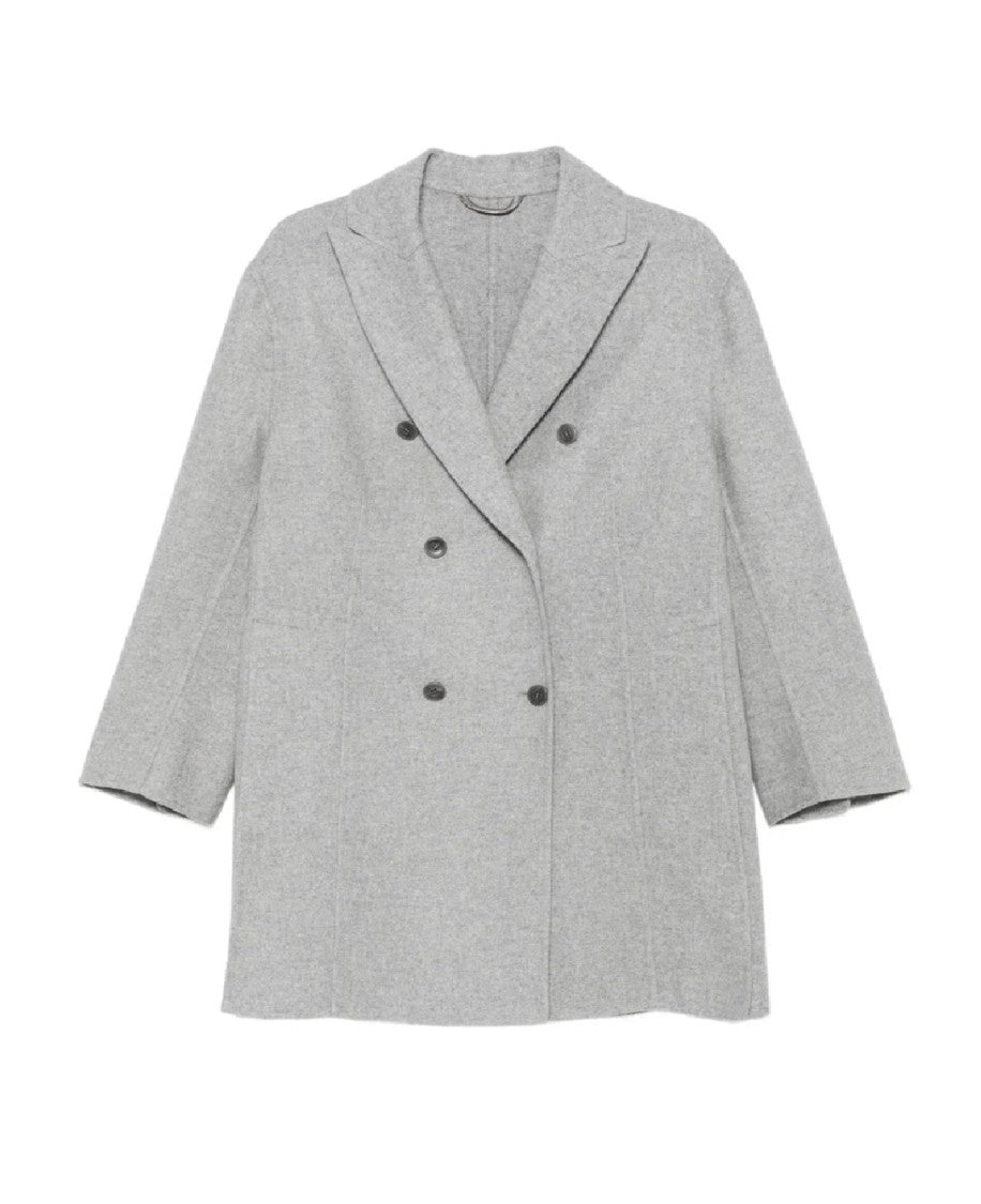 Ermanno Scervino Double-Breasted Textured Coat With Tailored Silhouette