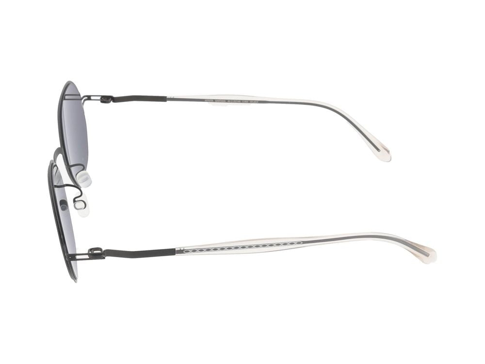 Mykita Black Silver-Toned Temple Rounded Octagonal Sunglasses