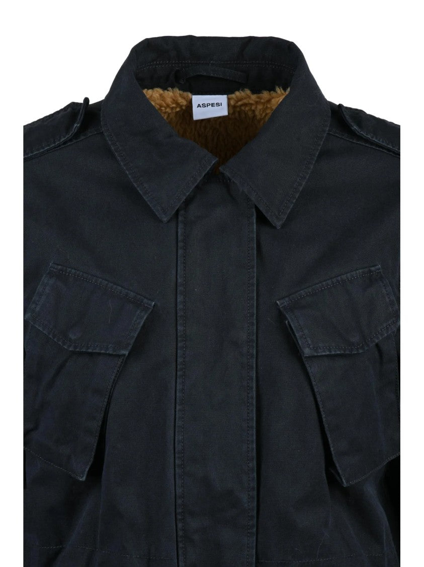 Aspesi Structured Parka With Plush Lining And Multi-Pocket Design