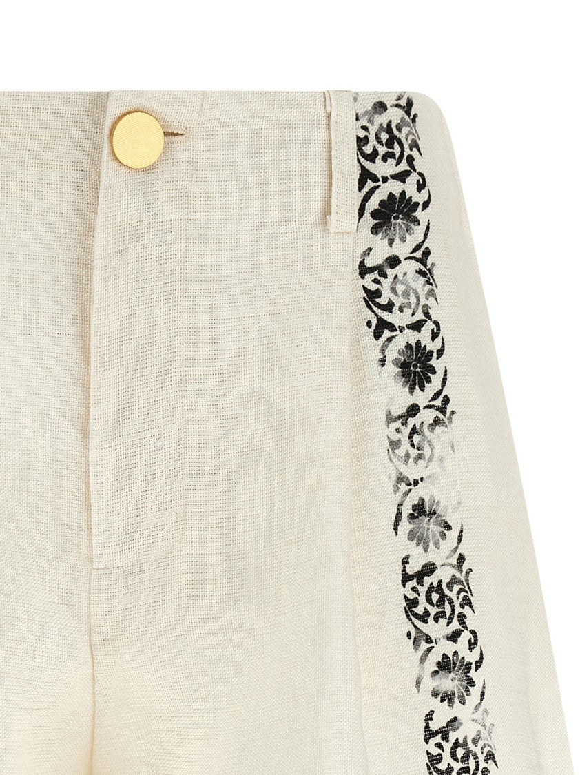 Alberta Ferretti 'Fortuny' Linen Shorts