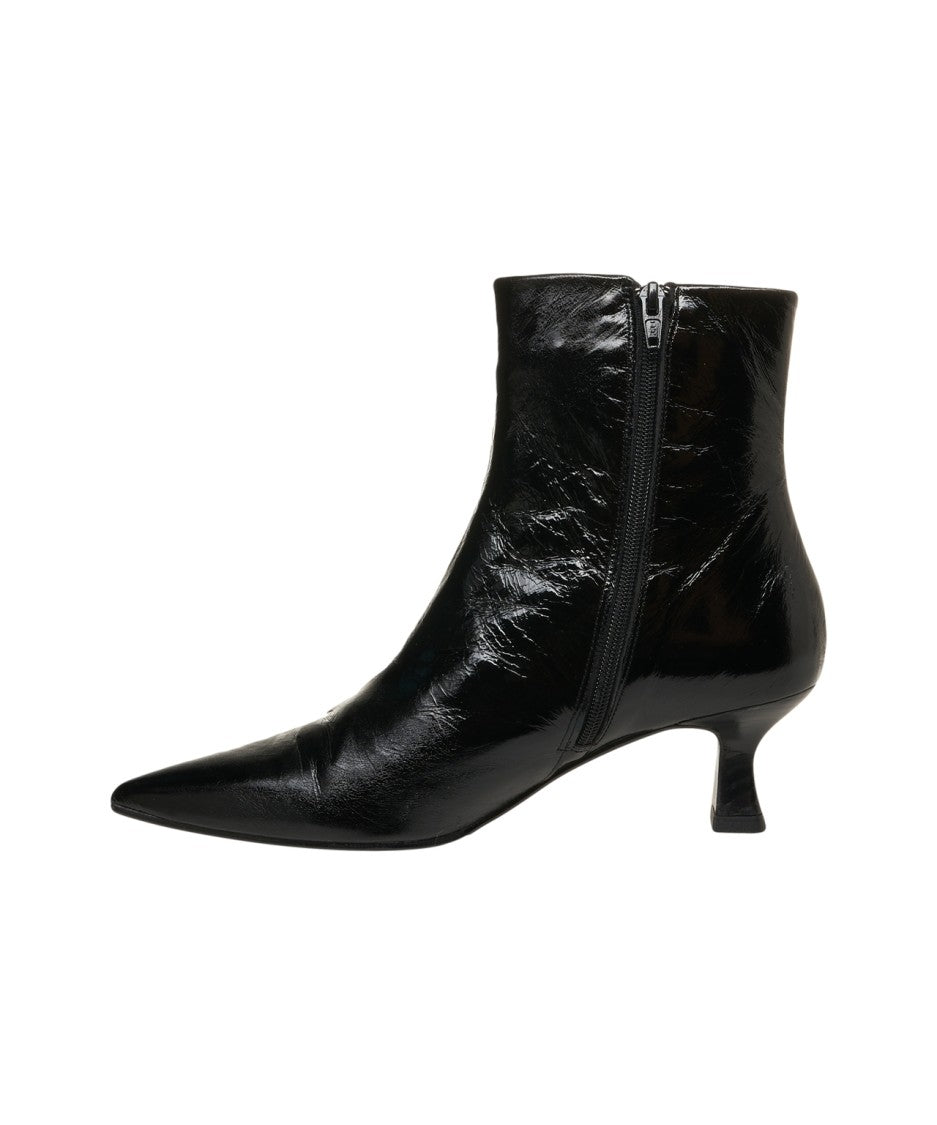 Billi Bi Pointed Toe Ankle Boots With Sculptural Block Heel