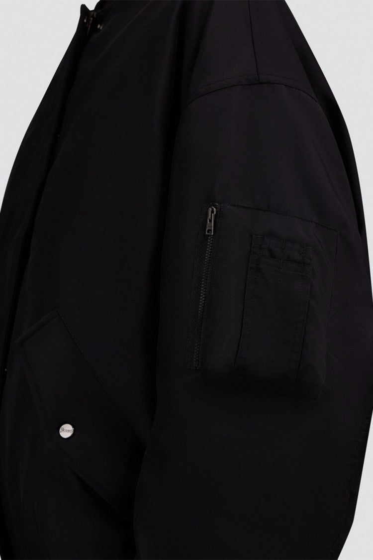 Herno Black Quilted Polyester Bomber Jacket