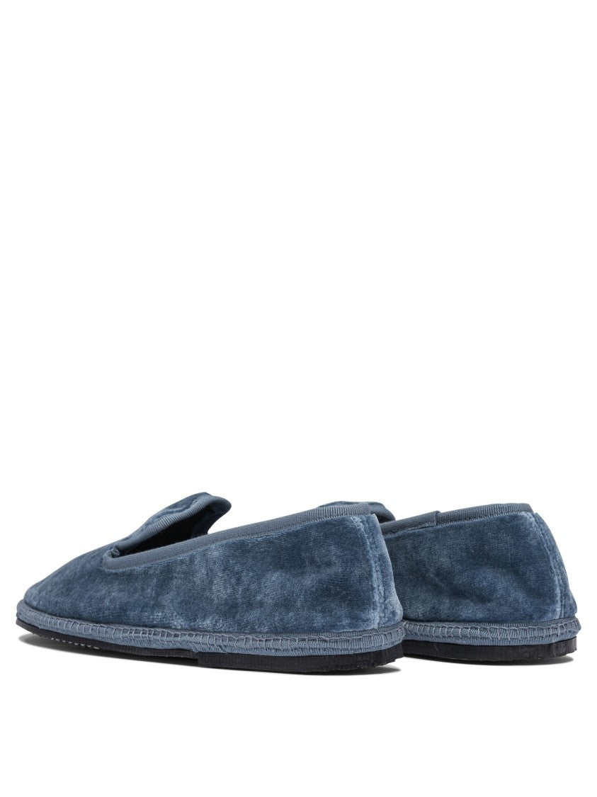 Sentier Di Segantin Roberta Light Blue Viscose Blend Loafers With Rubber Sole