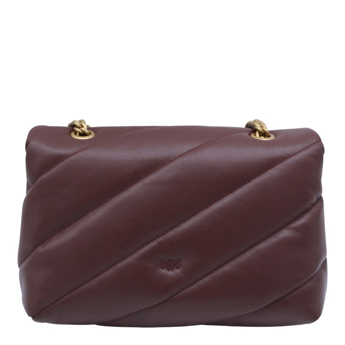 Pinko Quilted Purple Bag With Gold-Tone Bird Clasp