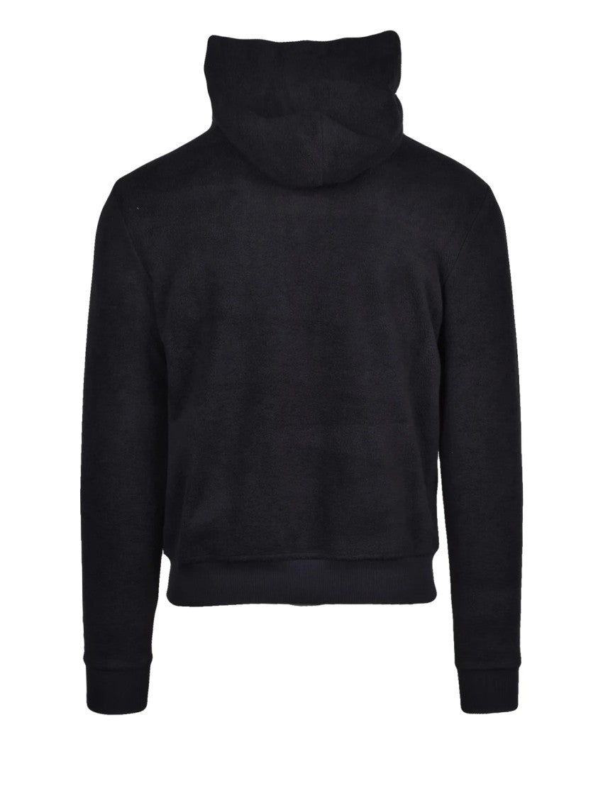 Polo Ralph Lauren Black Textured Sponge Cotton-Blend Hoodie