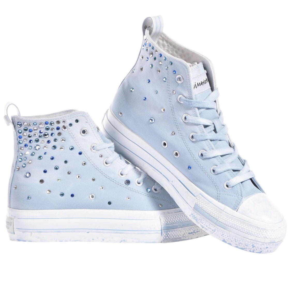 Mimanera Aqua Darling Handcrafted Swarovski Platform Sneakers