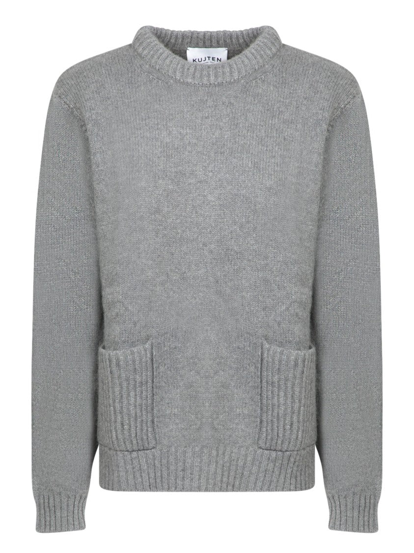 Kujten Cozy Knit Sweater With Textured Pockets And Relaxed Fit