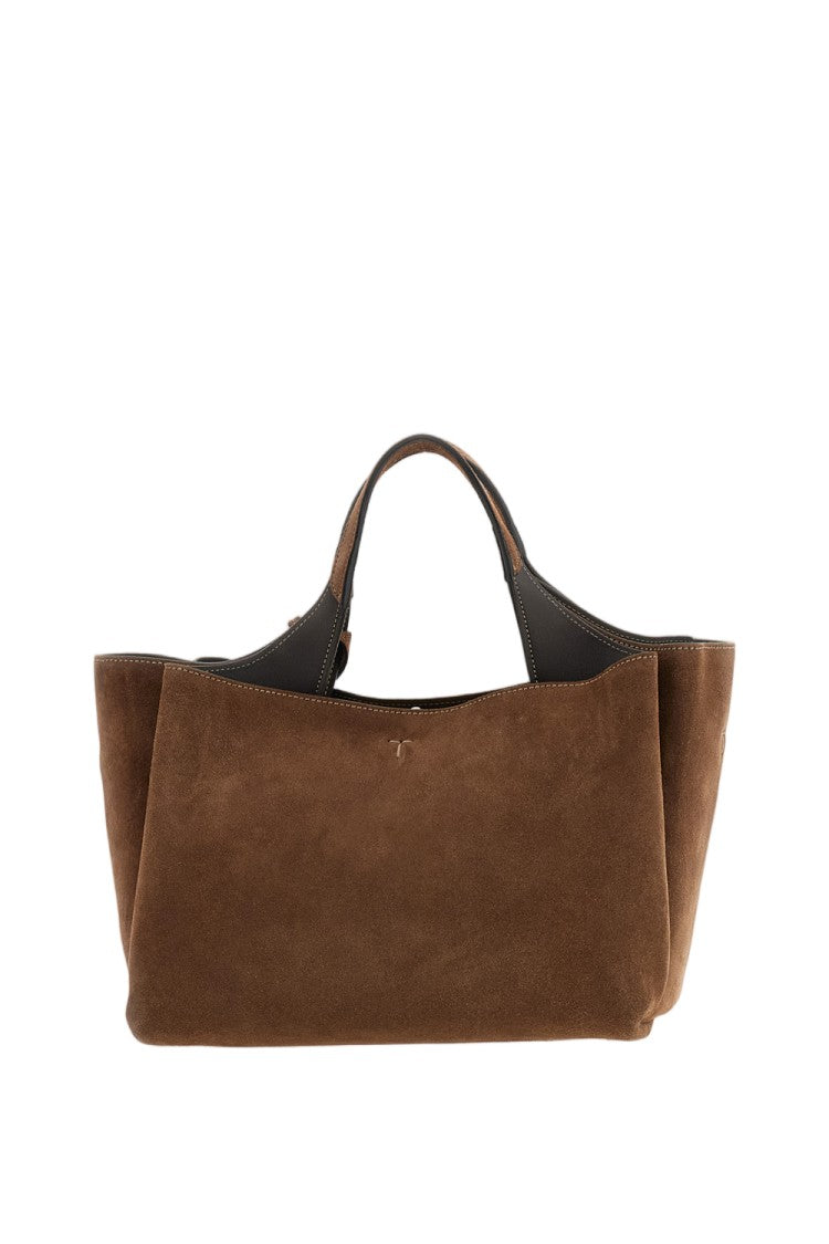 Tod's Mini Suede Handbag With Iconic Branding And Versatile Strap
