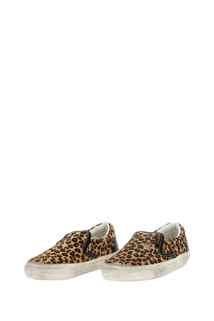 Golden Goose Slip-On Sneakers With Leopard Print And Branded Details