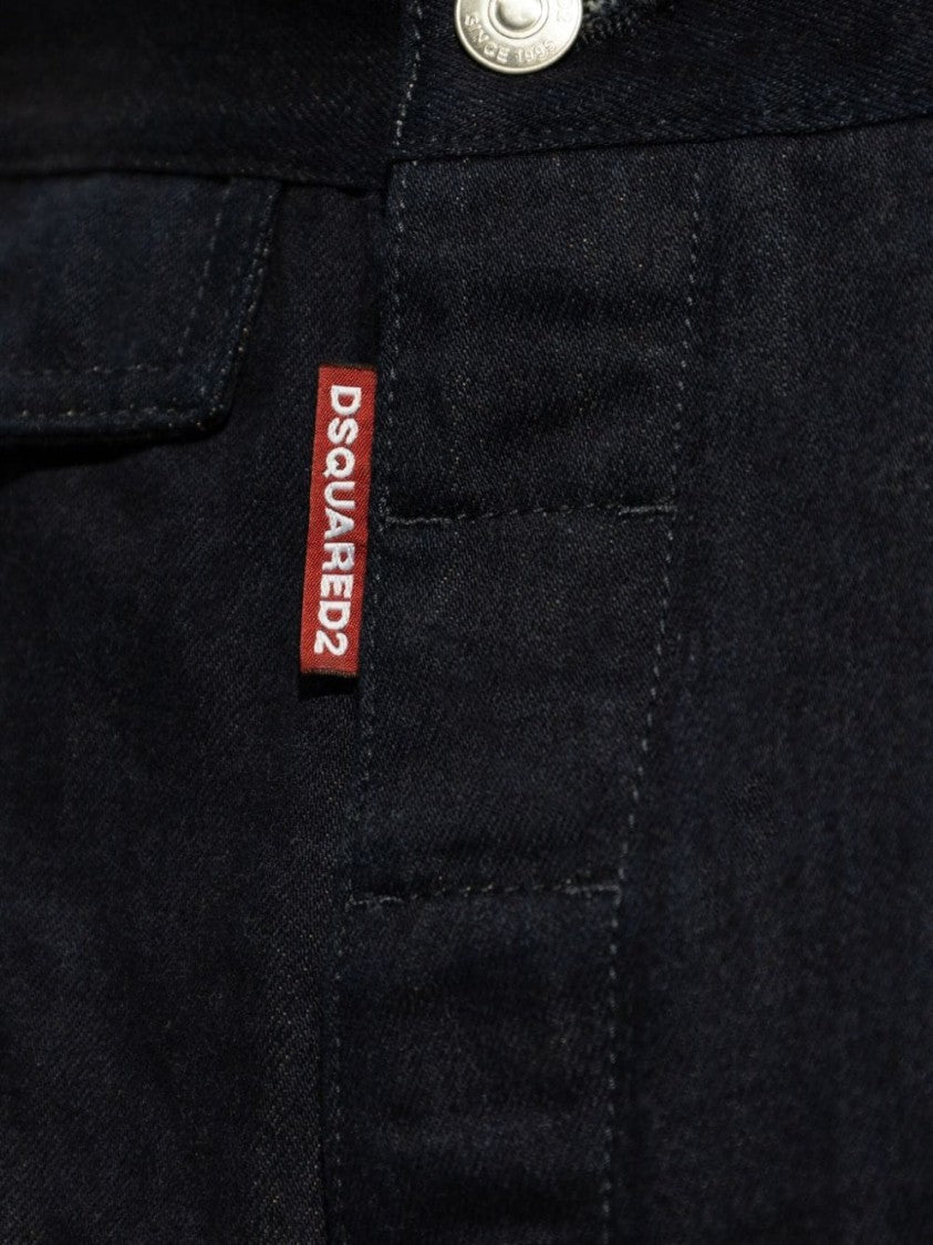 Dsquared2 Cropped Tailored Denim Trousers With Classic Five-Pocket Design