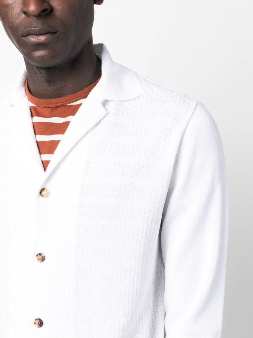 Lardini Classic Cotton Shirt With Button Detail And Textured Finish