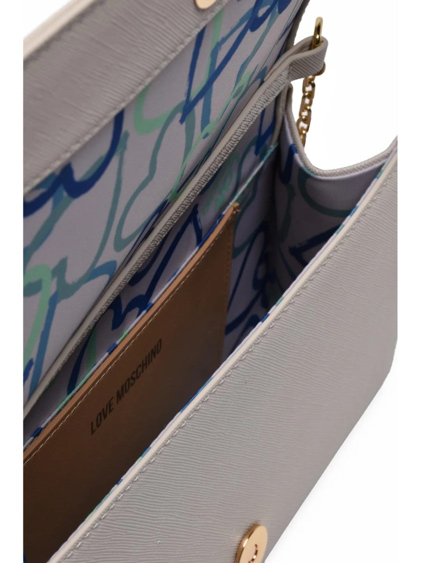 Love Moschino Saffiano Crossbody Bag With Metallic Logo Plaque