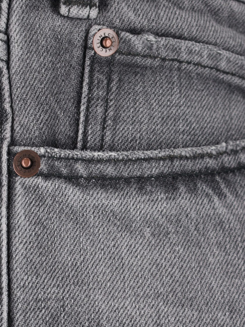 Céline "Wesley" Straight-Leg Jeans Gray