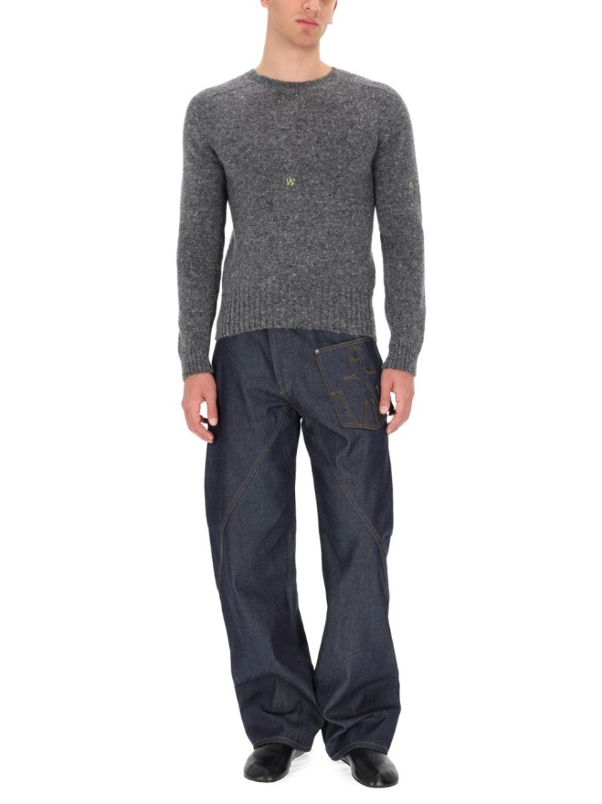 J. W. Anderson Textured Knit Sweater With Subtle Embroidery