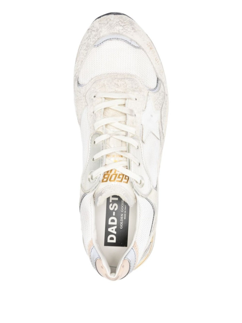 Golden Goose White Silk And Nylon Mesh Sneakers