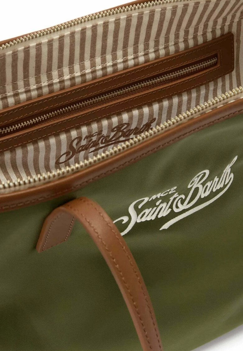 Mc2 Saint Barth Green City Bag Nylon Shoulder Bag