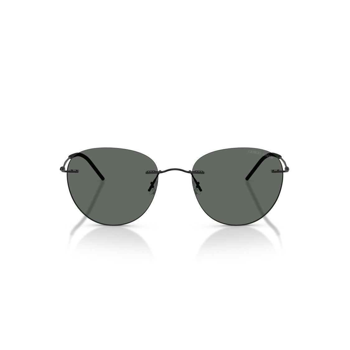 Giorgio Armani 0Ar6182 Rimless Dark Lens Sunglasses With Thin Metal Frame