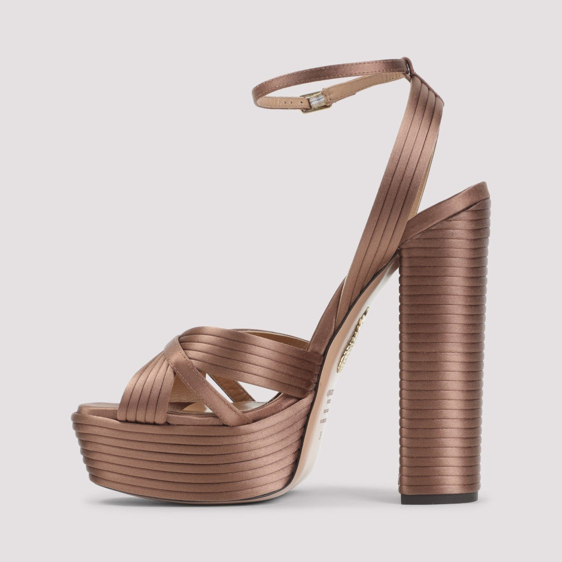 Aquazzura 14Cm Heel Viscose Satin And Leather Sandals