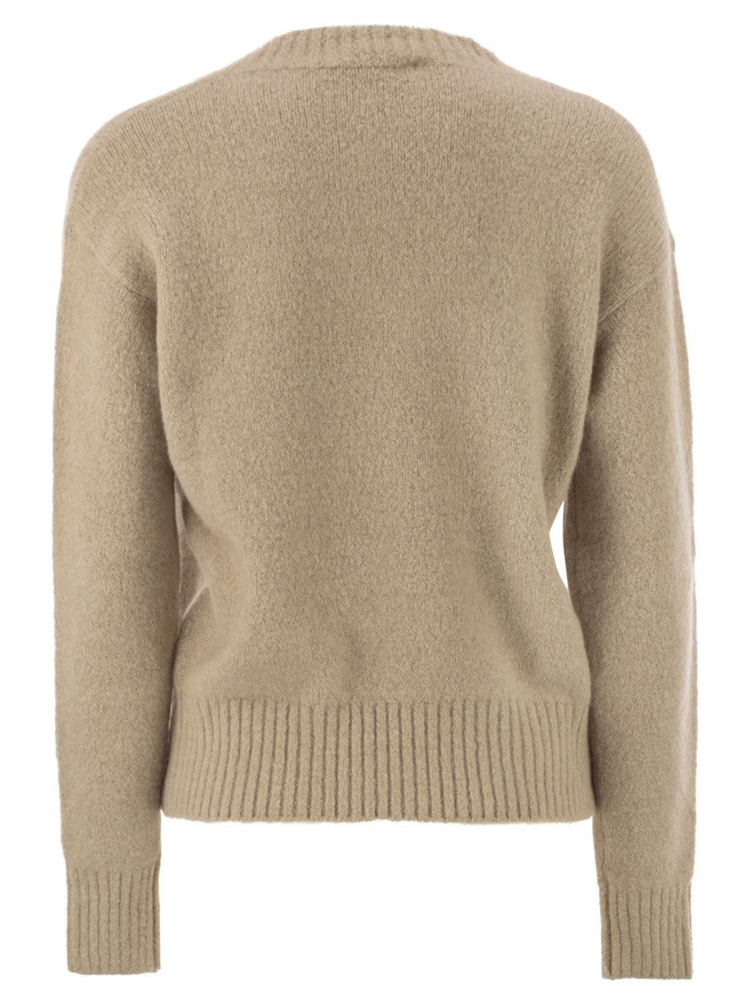 Max Mara Visita - V-Neck Sweater In Alpaca And Cotton