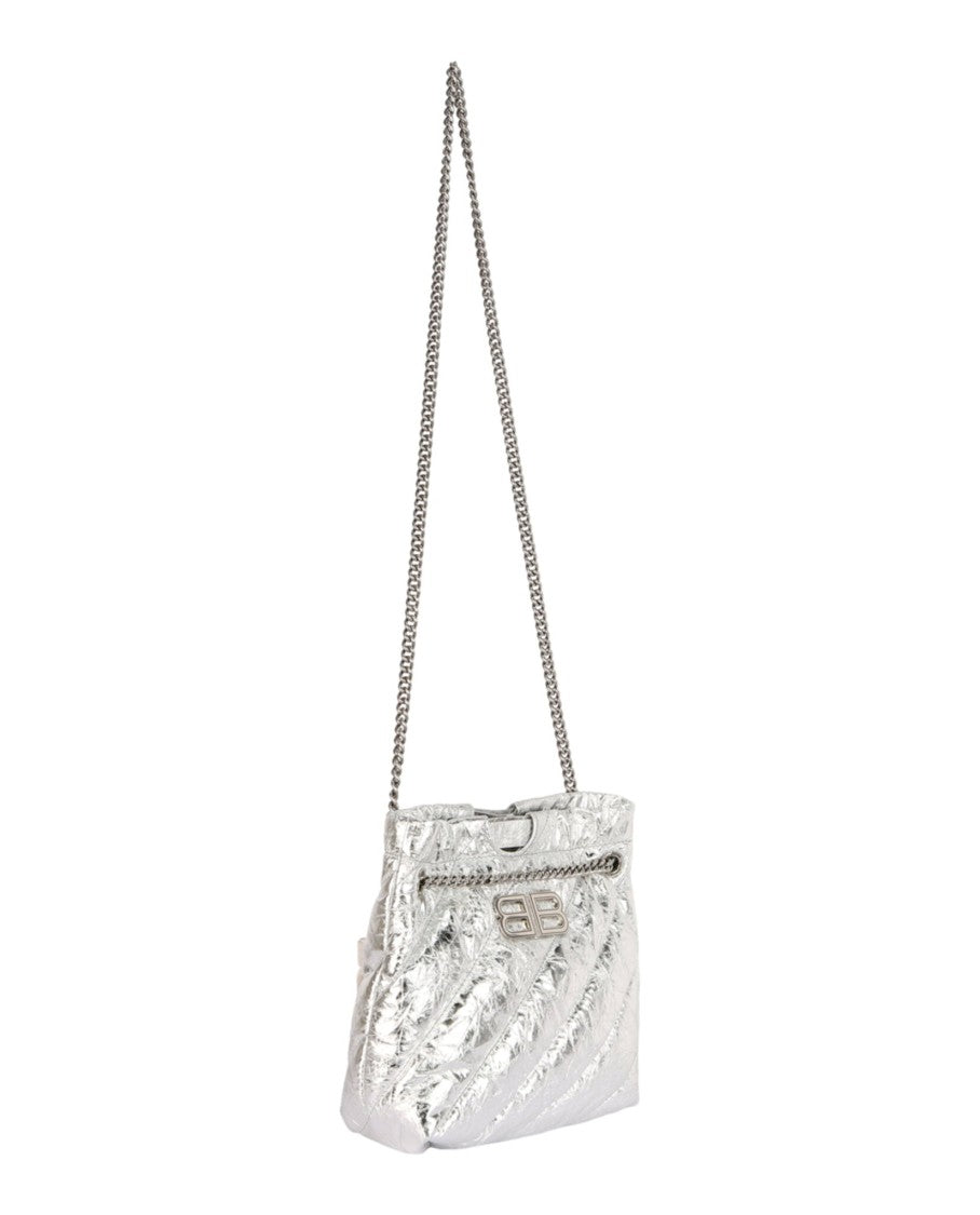 Balenciaga Xs Metallized Quilted Crush Tote Bag